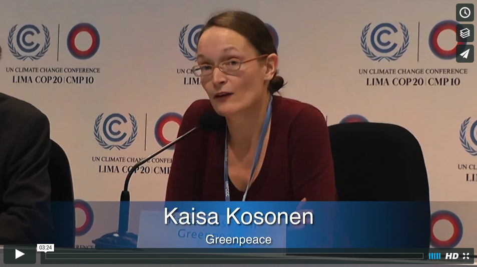 COP20LimaOctober2010KaisaKosonenDiscussingTimelinesforClimateChangeonVimeo