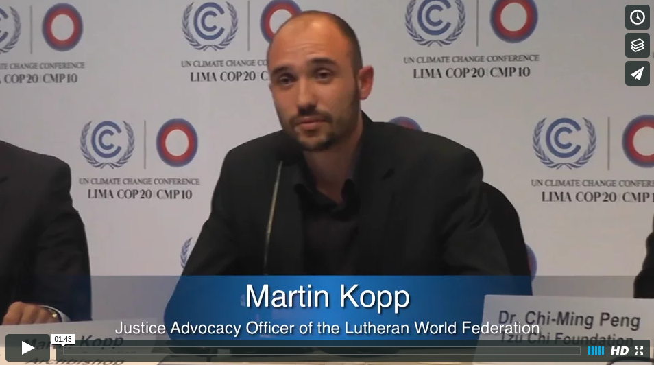 COP21Paris2015SpiritualDimensionMartinKoppLutheranWorldFederationFranceonVimeo